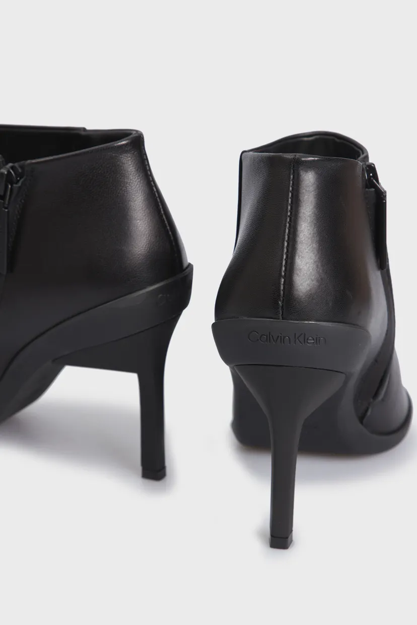 Женские черные кожаные ботильоны WRAP STILETTO 5