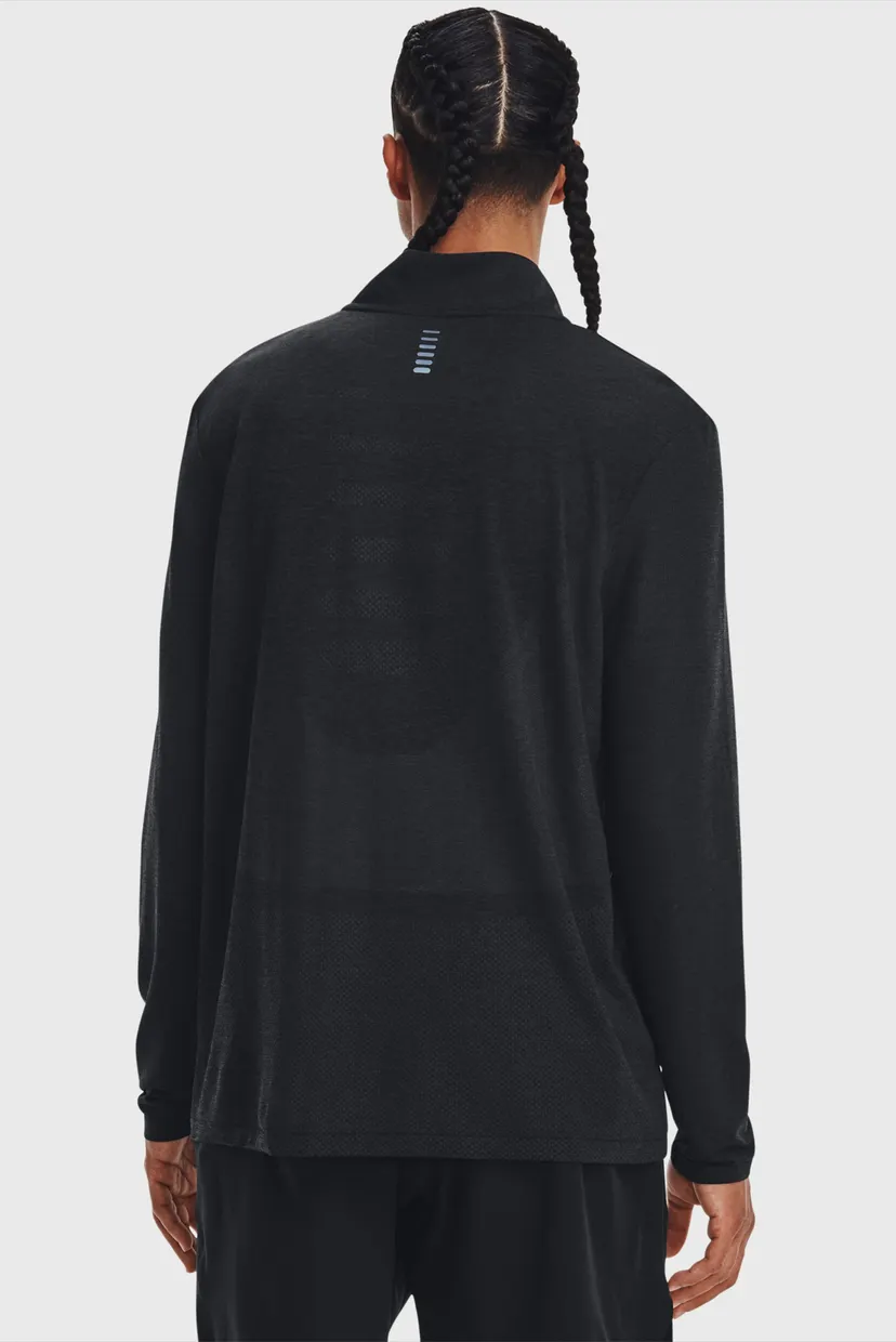 Мужская черная спортивная кофта UA SEAMLESS STRIDE 1 4 ZIP 3