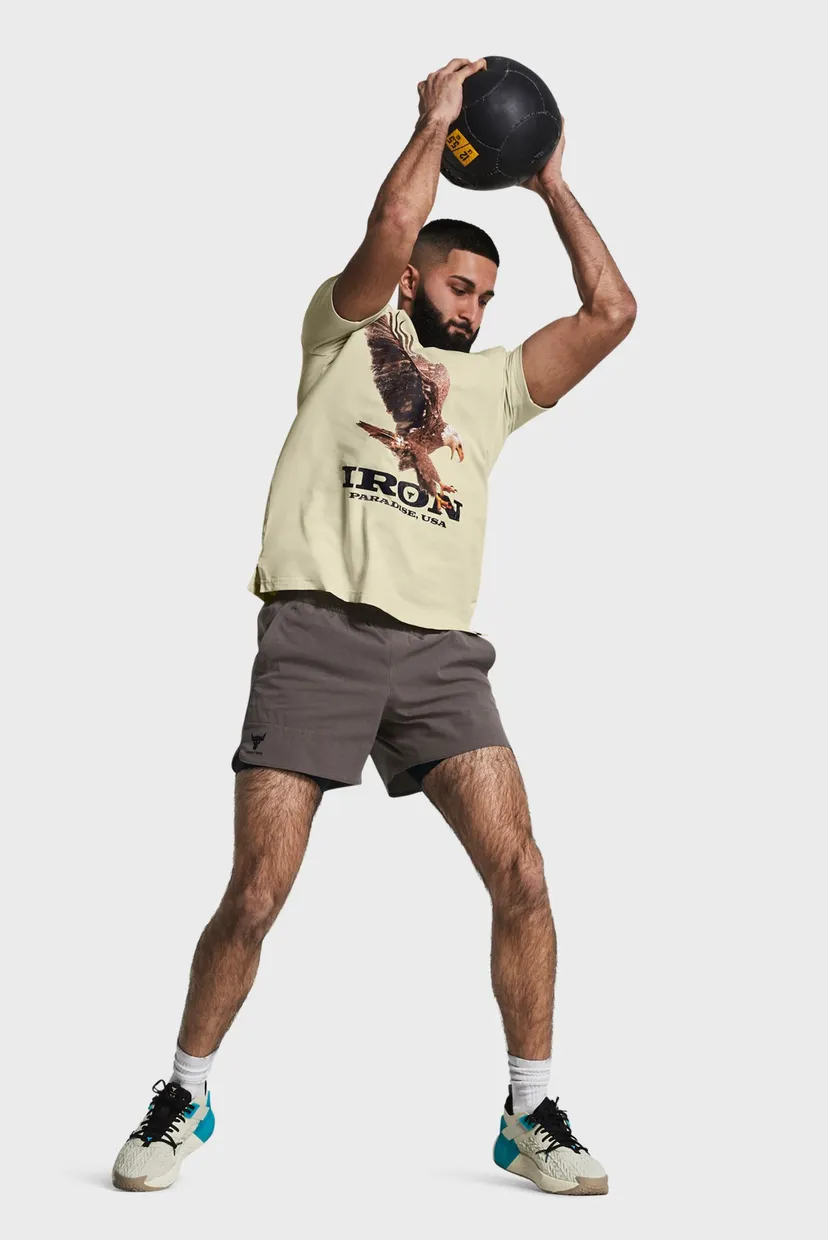 Мужская бежевая футболка UA Pjt Rck Eagle Graphic SS 3