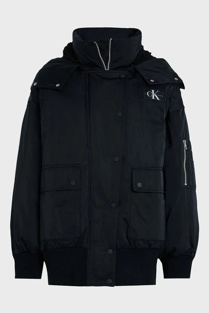 Бомбер черный ARCHIVAL OVERSIZED HOODED BOMBER 5