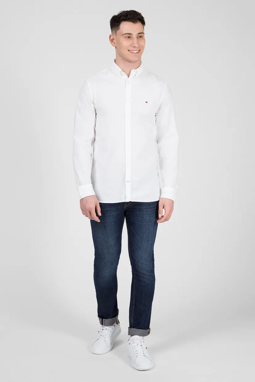 Мужская белая рубашка SANDWASHED OXFORD 5