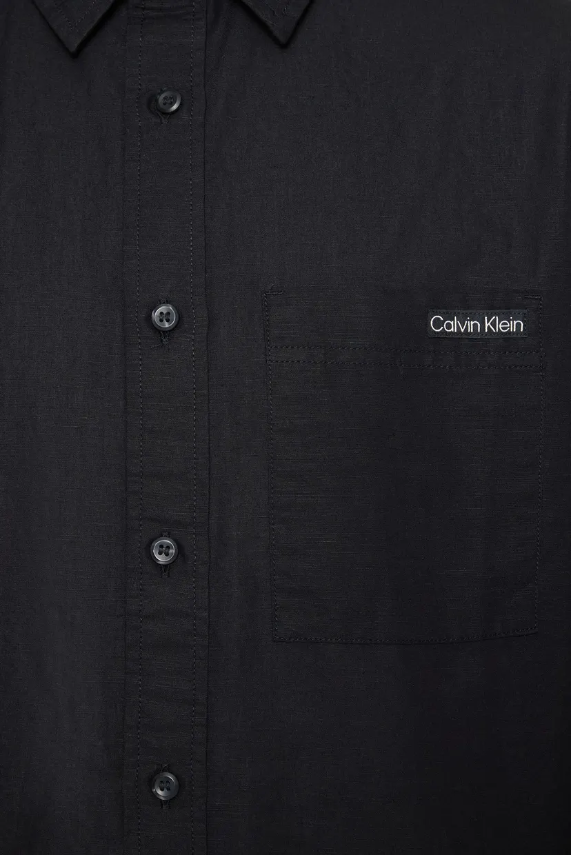 Мужская черная льняная рубашка LINEN COTTON SHIRT 3