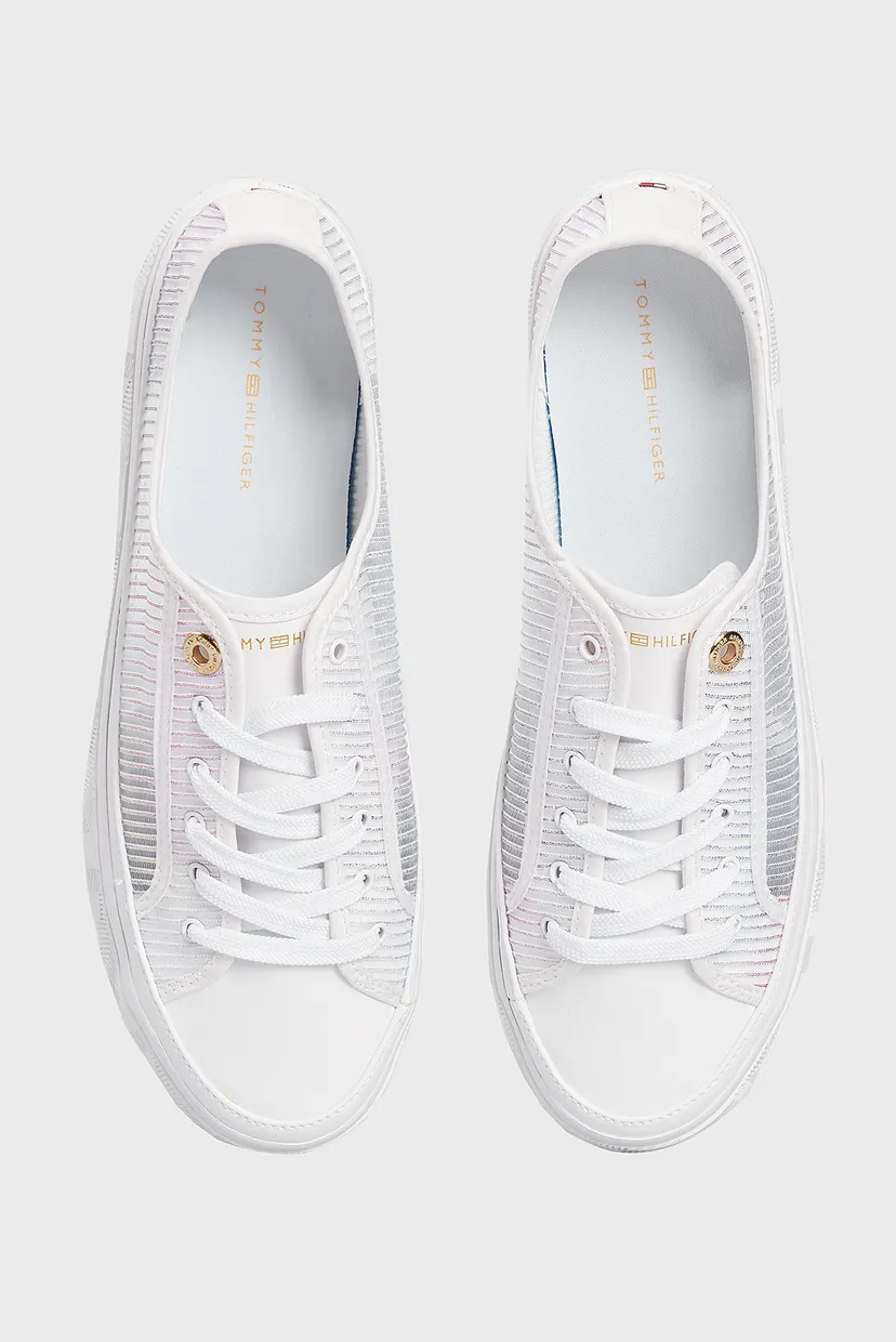 Женские белые сникеры GLITTER TRANSPARENT VULC SNEAKER 4