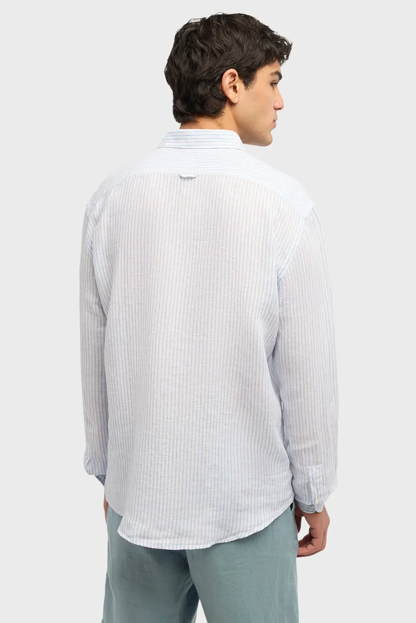 Рубашка MS111T14 REGULAR FIT SHIRT - STRIPED LINEN 3