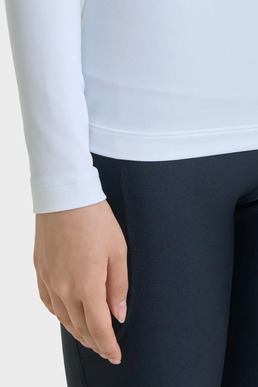 Женский белый лонгслив UA CG Authentics Mockneck 8