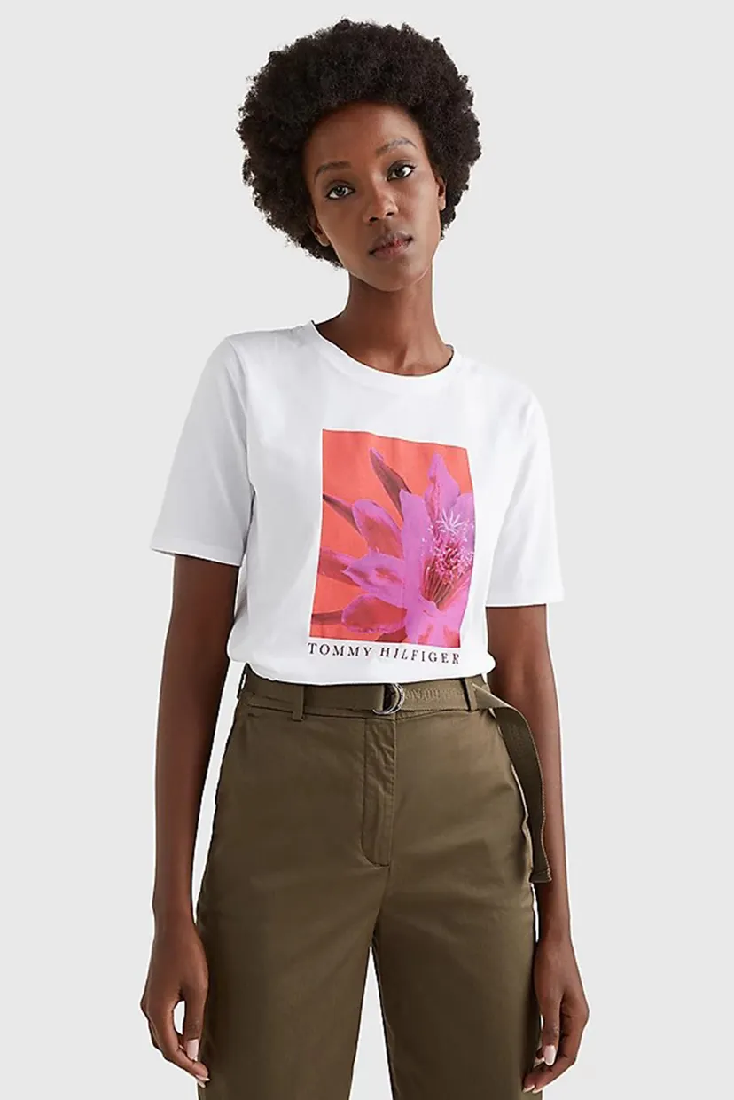 Женская белая футболка REGULAR FLORAL 6