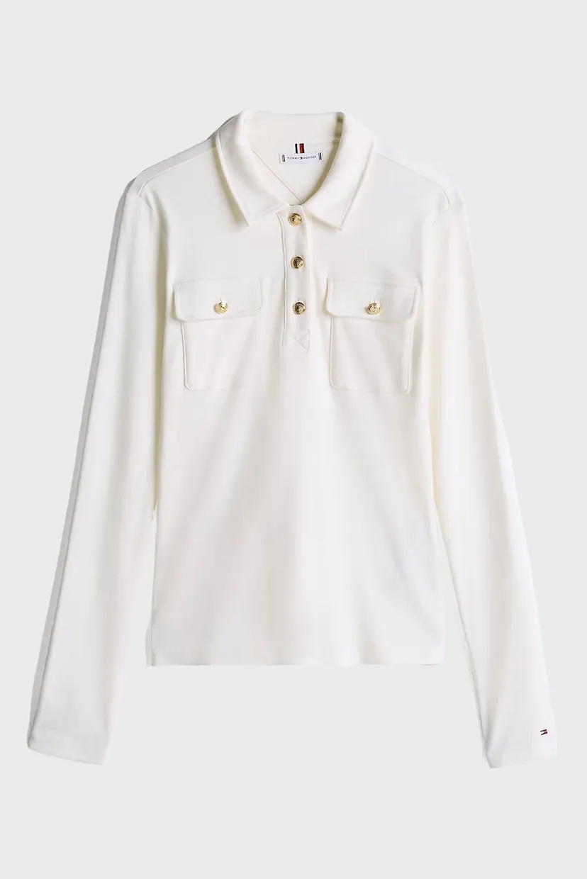 Поло с длинным рукавом SLIM GOLD BTN POLO LS 5