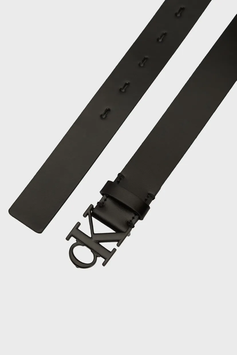 Женский черный кожаный ремень MONOGRAM TONAL PLAQUE BELT 30MM 3