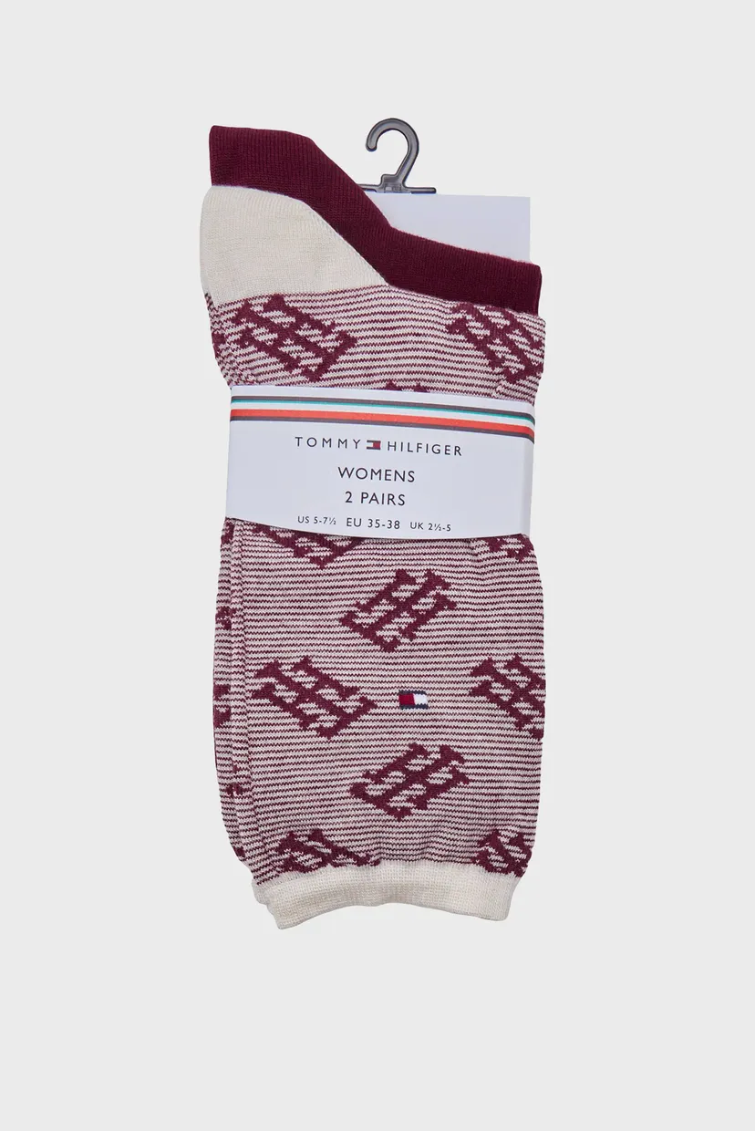 Носки/TH WOMEN SOCK 2P MONOGRAM ONE ROW STRIPE 4