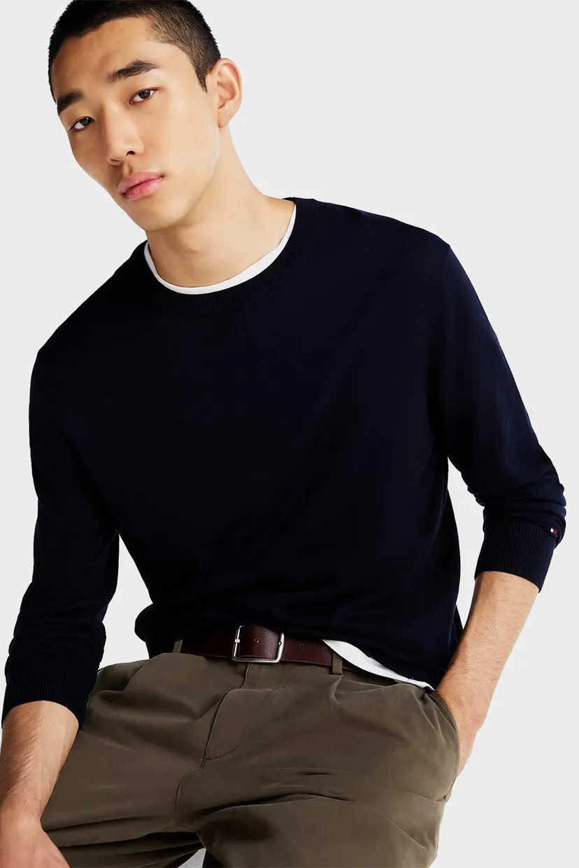 Мужской темно-синий джемпер DC COTTON LYOCELL CREWNECK 4
