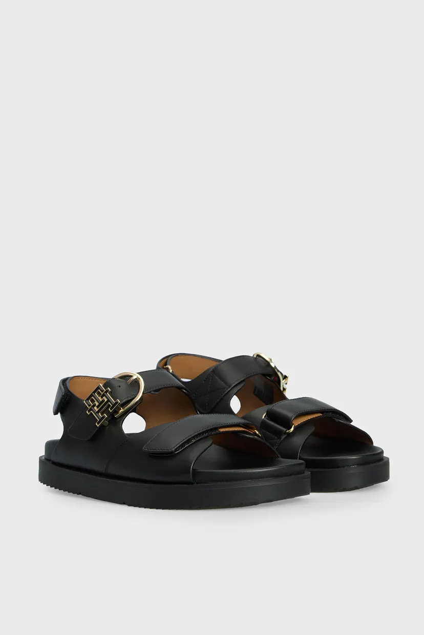 Женские черные кожаные сандалии LEATHER SPORTY SANDAL 3