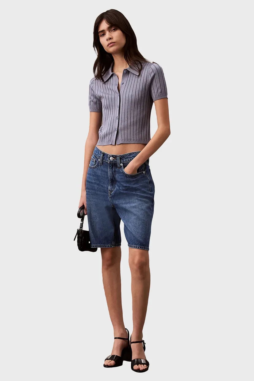 Свитер с короткими рукавами SILKY CROPPED BABY POLO SHIRT 4