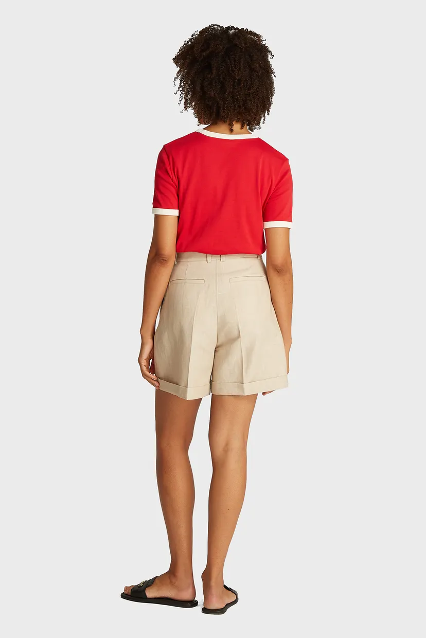 Женские бежевые шорты PLEATED 3