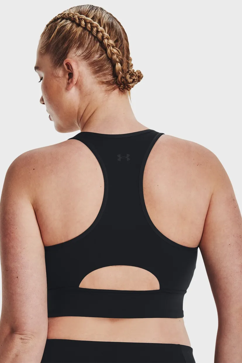 Женский черный спортивный топ UA Meridian Zip Crop BTG 4