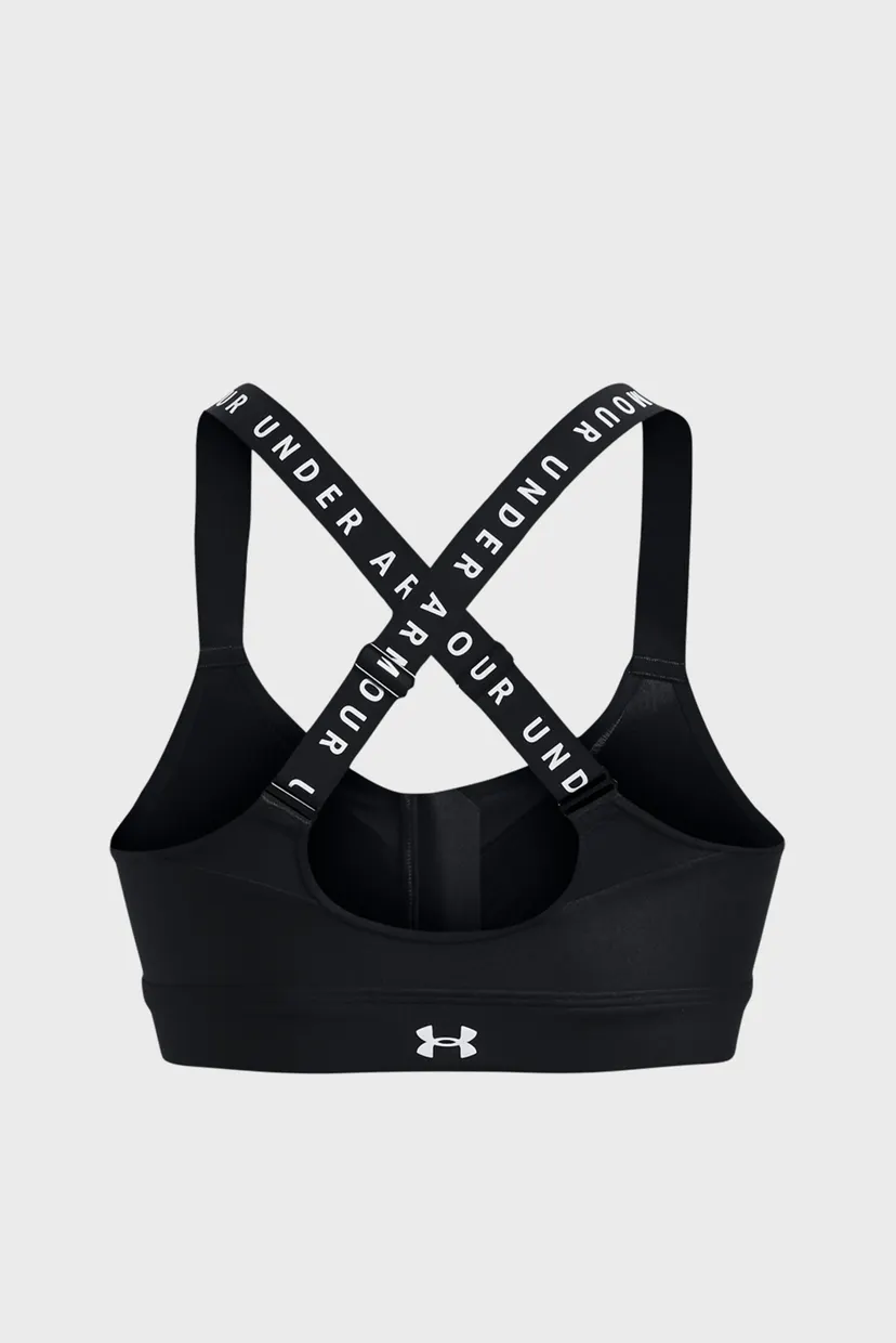 Женский черный спортивный топ UA Infinity High Bra Zip 24