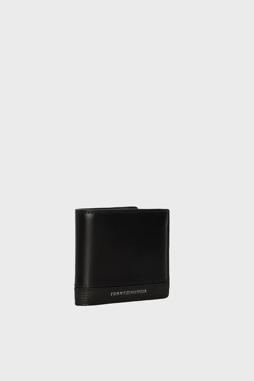 Мужской черный кожаный кошелек TH BUSINESS MINI CC WALLET 3