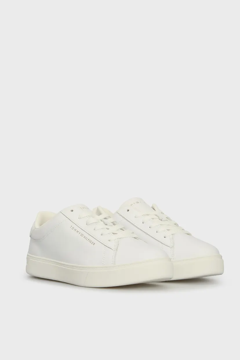 Женские белые кожаные сникерсы ESSENTIAL COURT SNEAKER 3