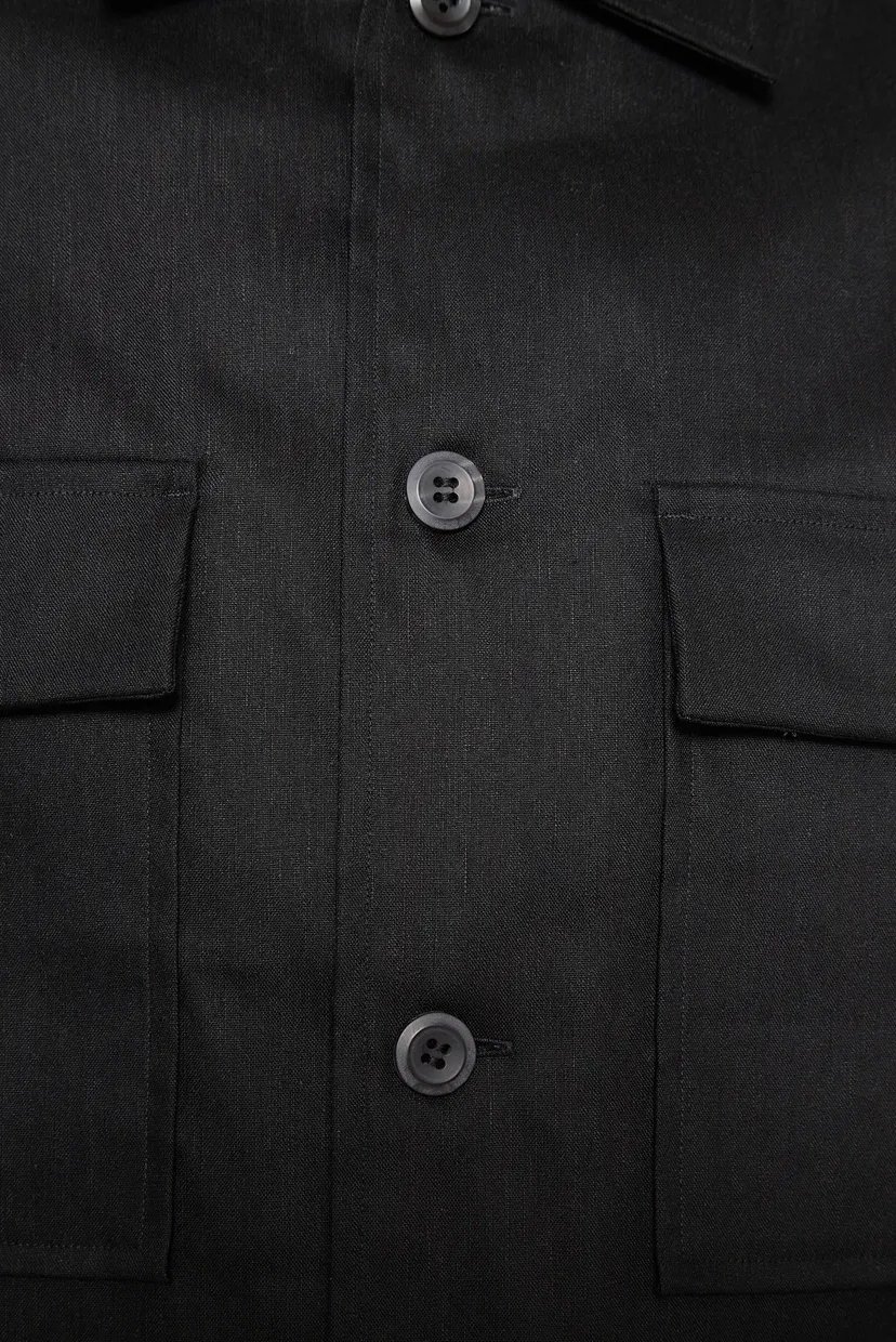 Мужская черная рубашка STRETCH OVERSHIRT 3