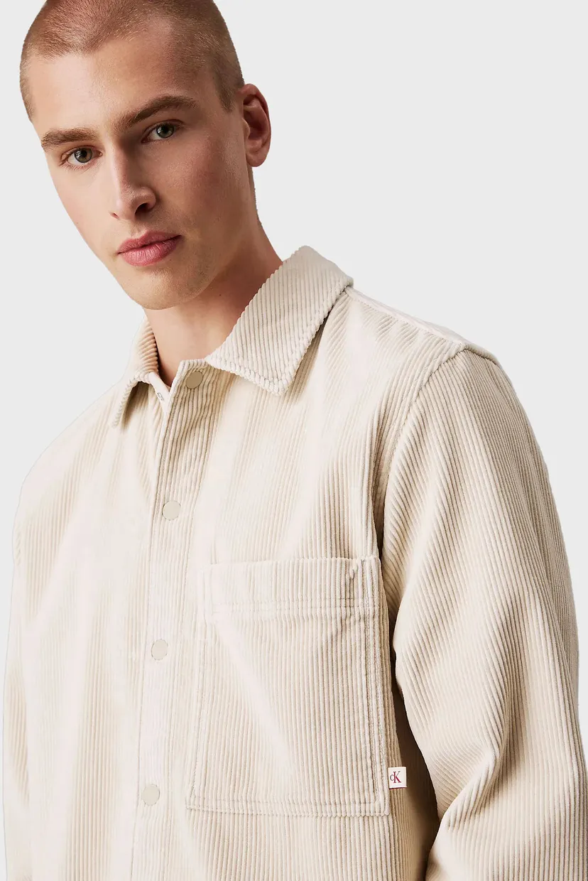 Мужская бежевая вельветовая рубашка CORDUROY OVERSHIRT 4