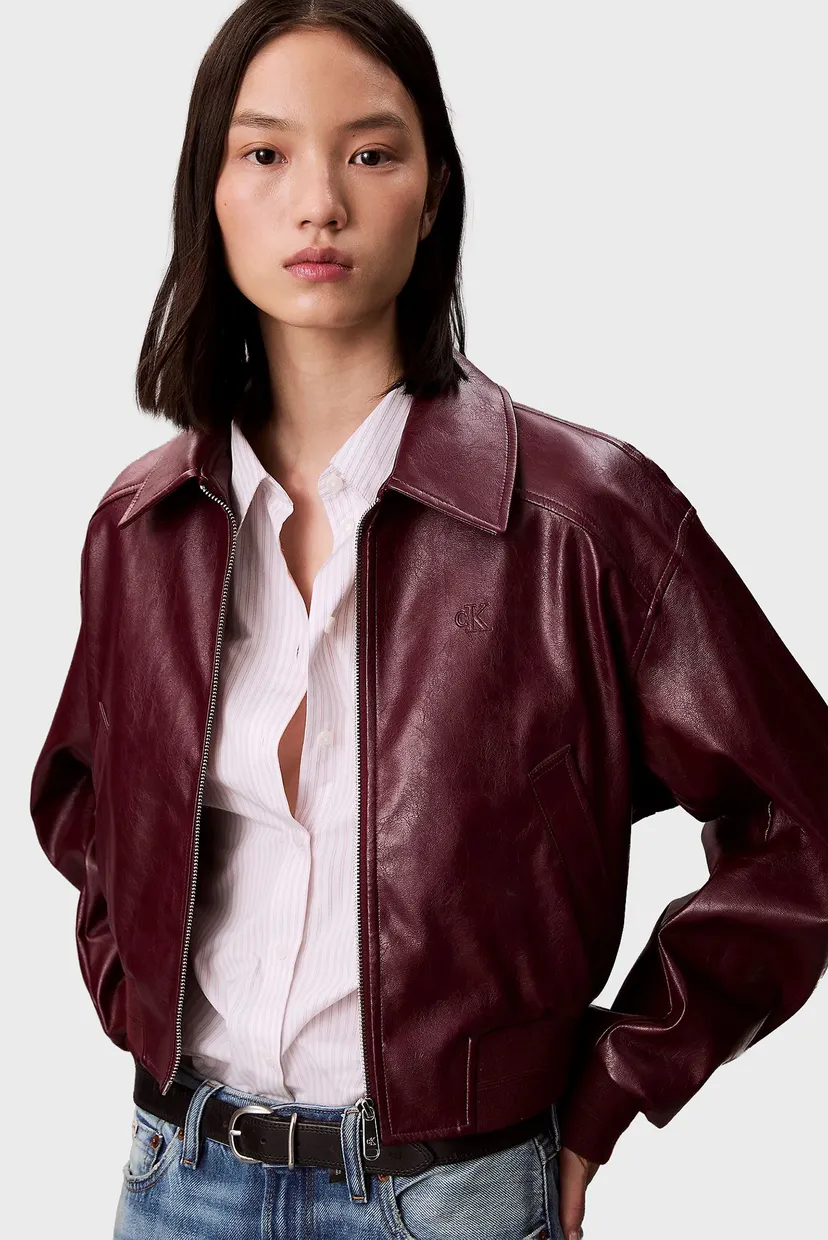 Куртка кожаная A-Cropped Crinkle Faux Leather B 4