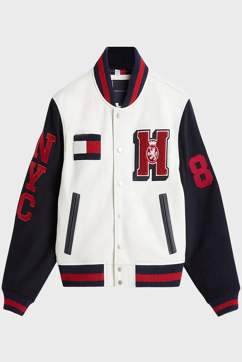 Бомбер LEATHER VARSITY JACKET 6