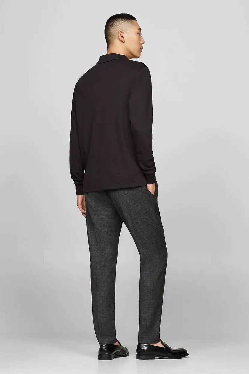 Мужское черное поло L S LIQUID COTTON REG POLO 3