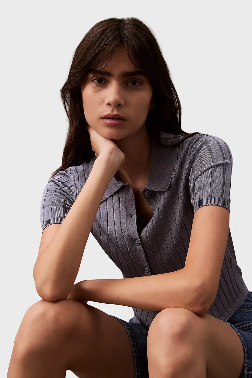 Свитер с короткими рукавами SILKY CROPPED BABY POLO SHIRT 5