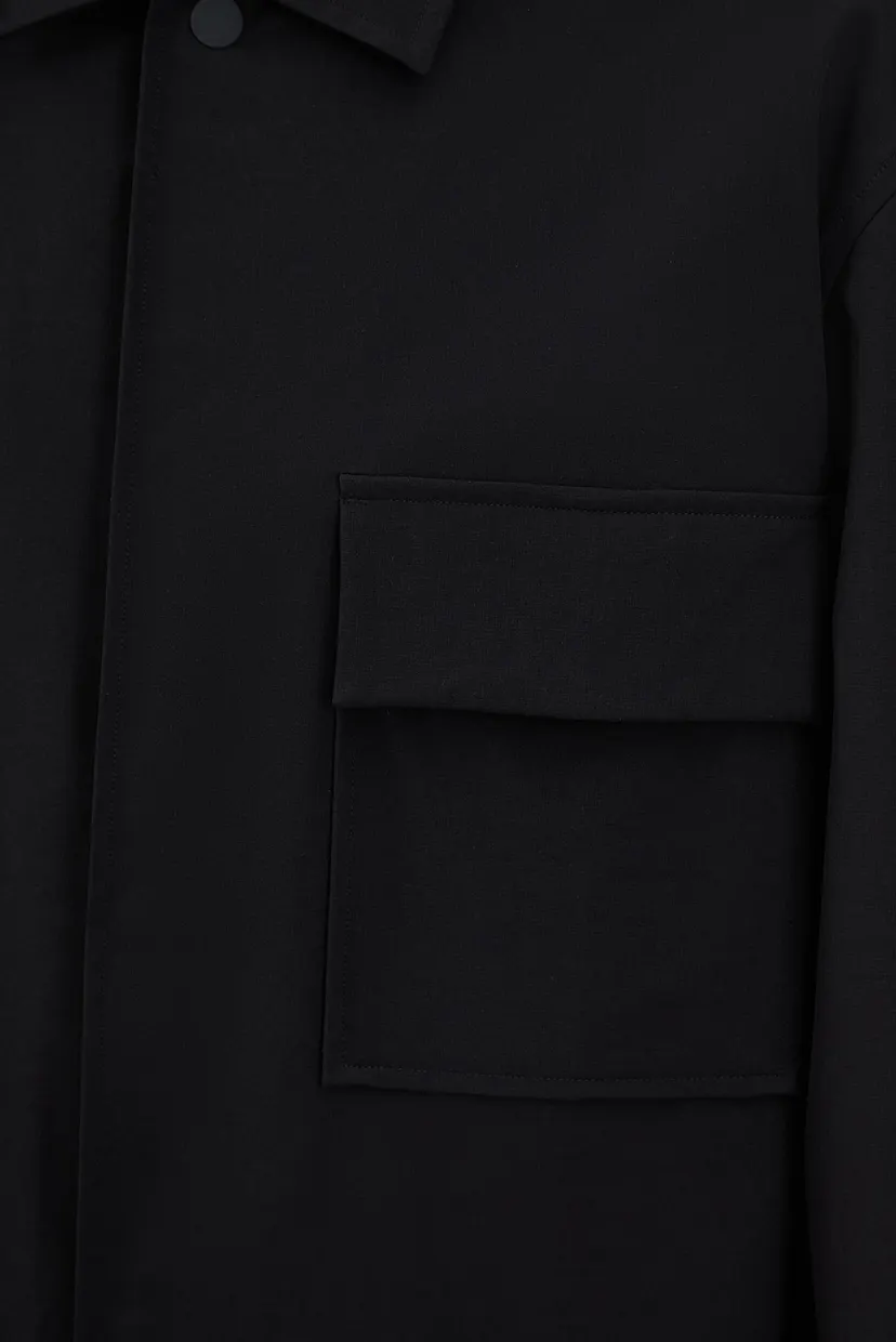 Мужская черная рубашка 4-WAY STRETCH NYLON OVERSHIRT 3