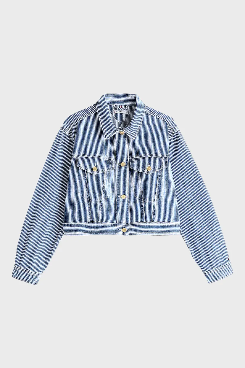 Женская джинсовая куртка в полоску DNM STRAIGHT 5