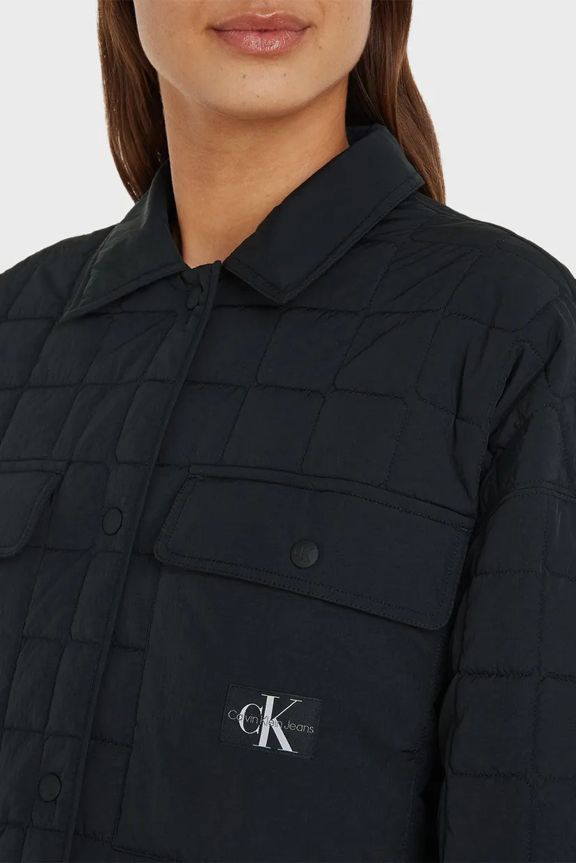 Черная куртка LONG QUILTED UTILITY COAT 6