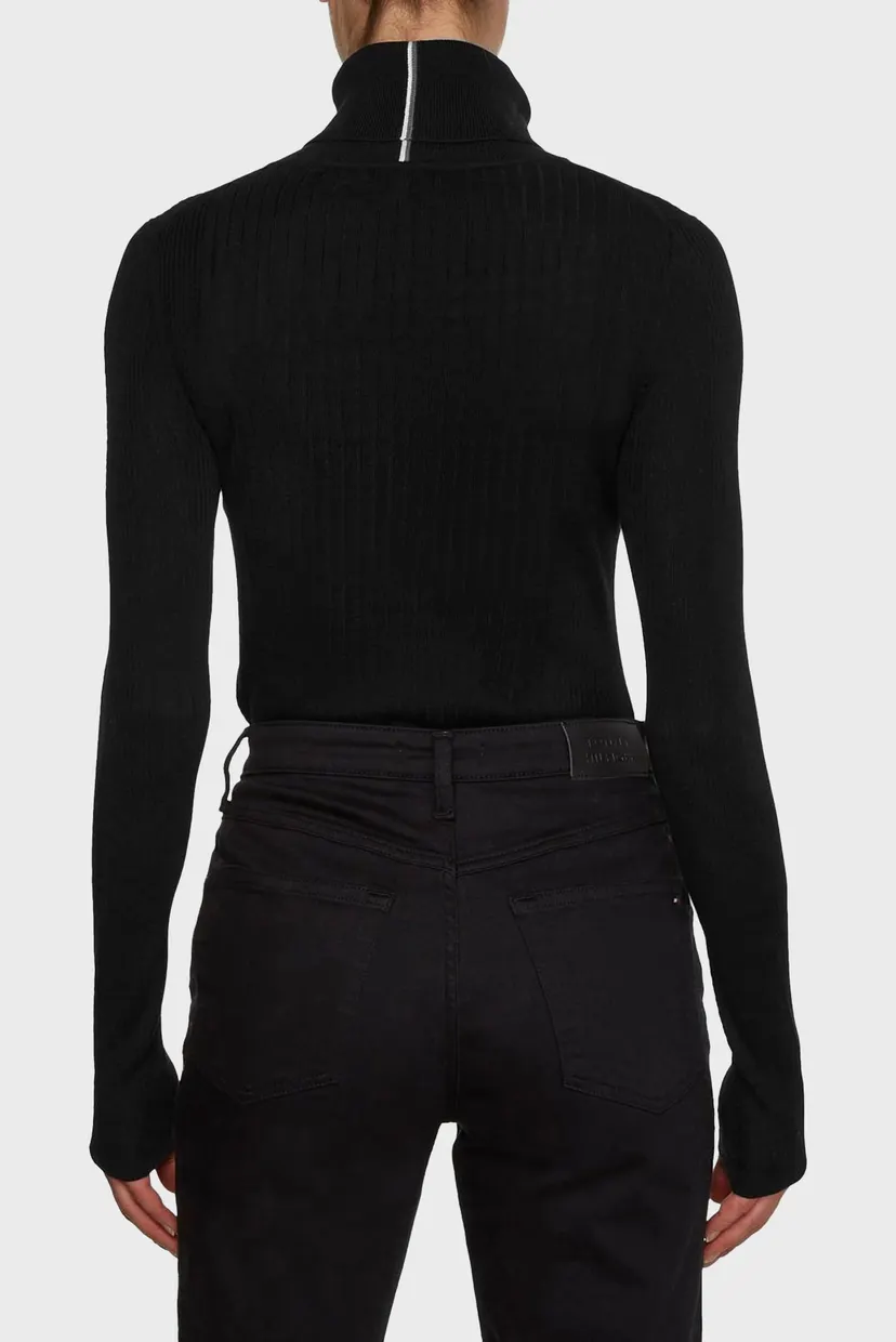 Женский черный гольф LYOCELL SILK ROLL-NK SWEATER 3