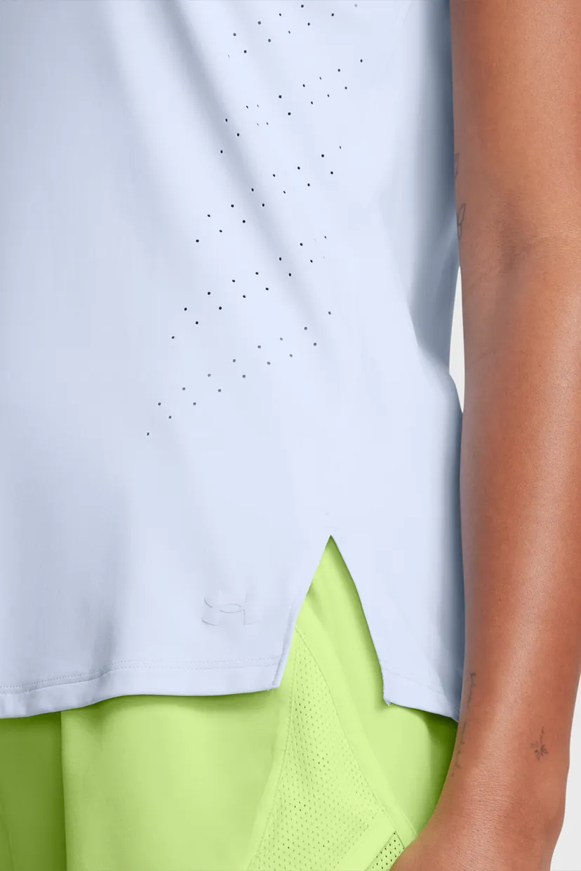 Женская голубая футболка UA Launch Elite Shortsleeve 3