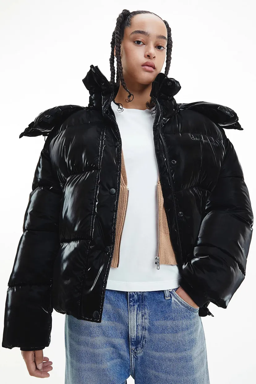 Женская черная куртка HIGH FILLED WIDE PUFFER JACKET 5
