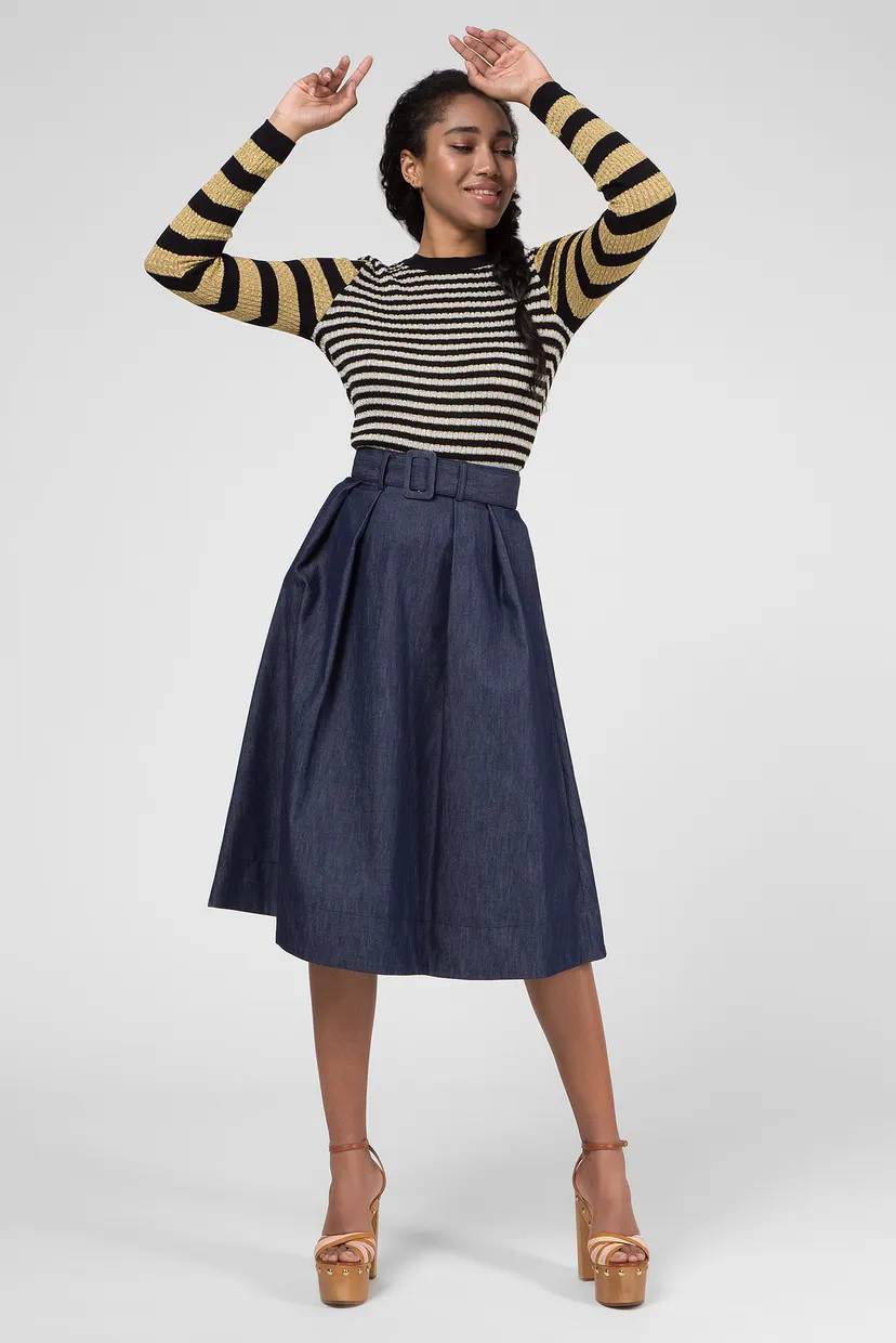 Женский черный джемпер в полоску ZENDAYA STRIPE 10