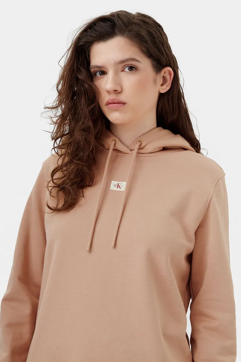 Женское персиковое худи WOVEN LABEL REGULAR HOODIE 4