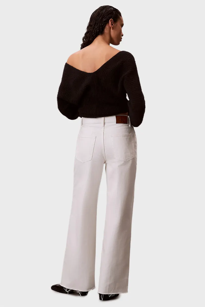 Джинсы THE WIDE LEG RAW HEM CHALK WHITE 4