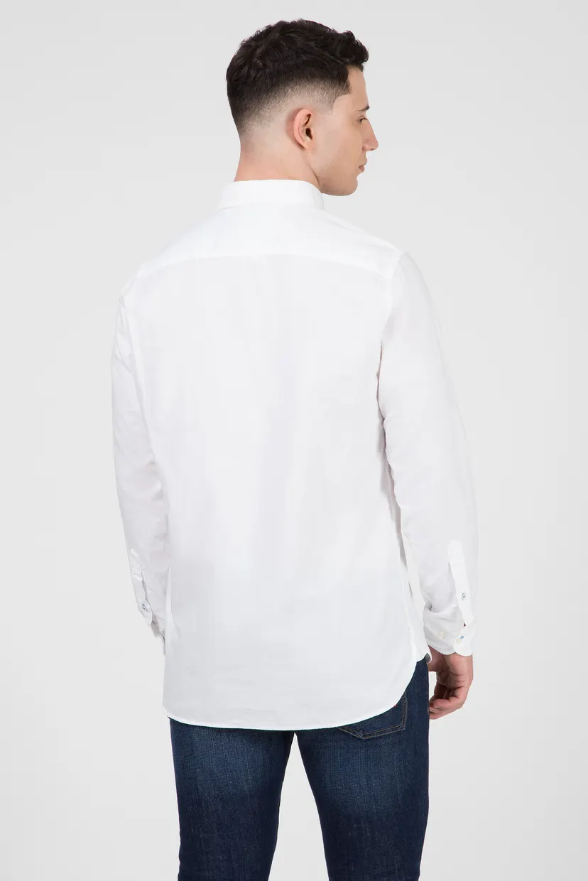 Мужская белая рубашка SANDWASHED OXFORD 8