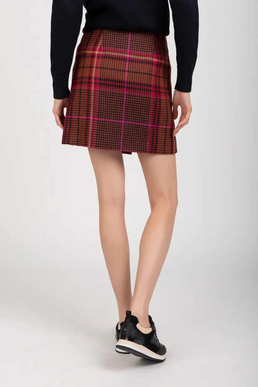 Юбка WOOL CHECK WRAP SHORT SKIRT 3