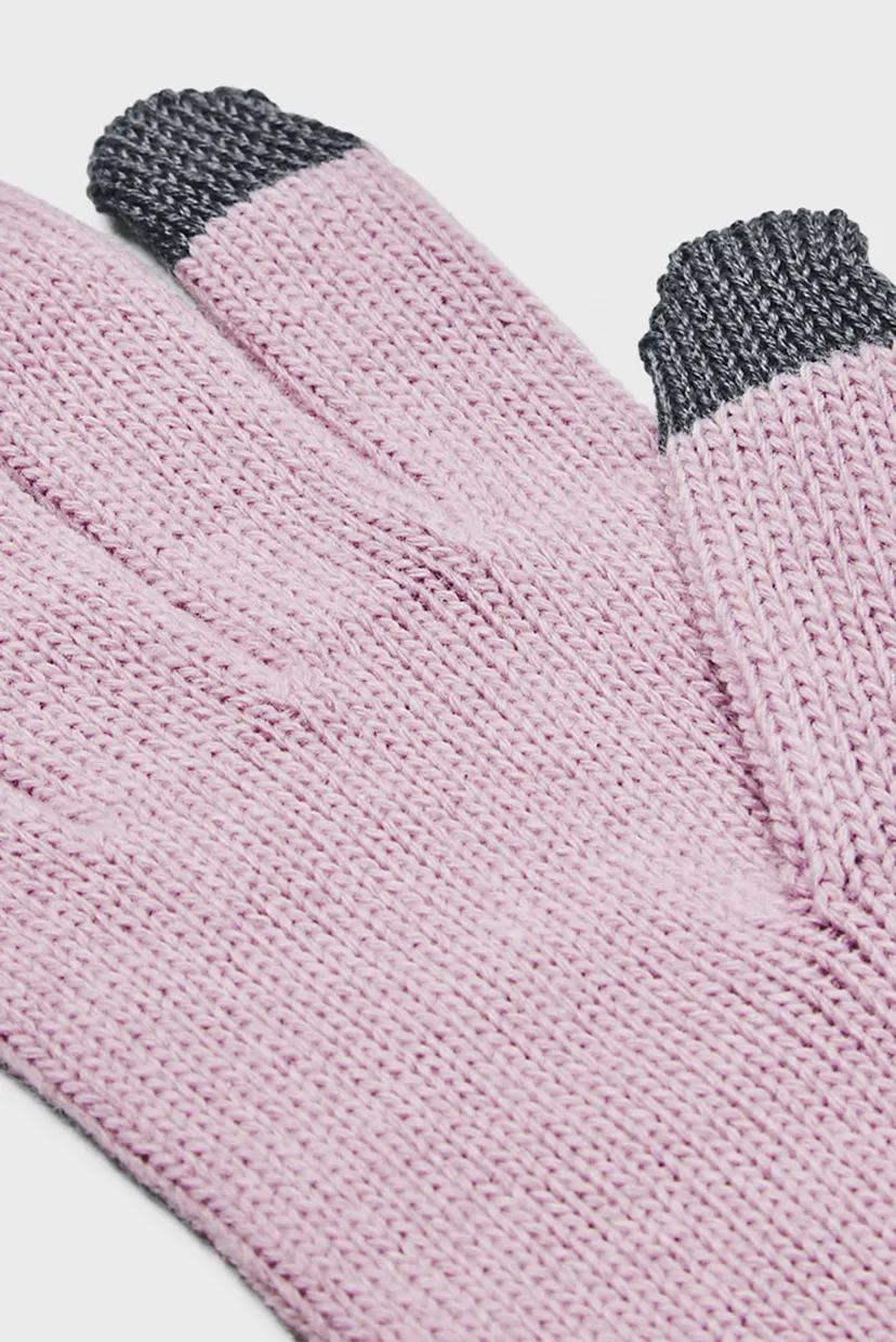 Женские розовые перчатки UA Around Town Gloves 3