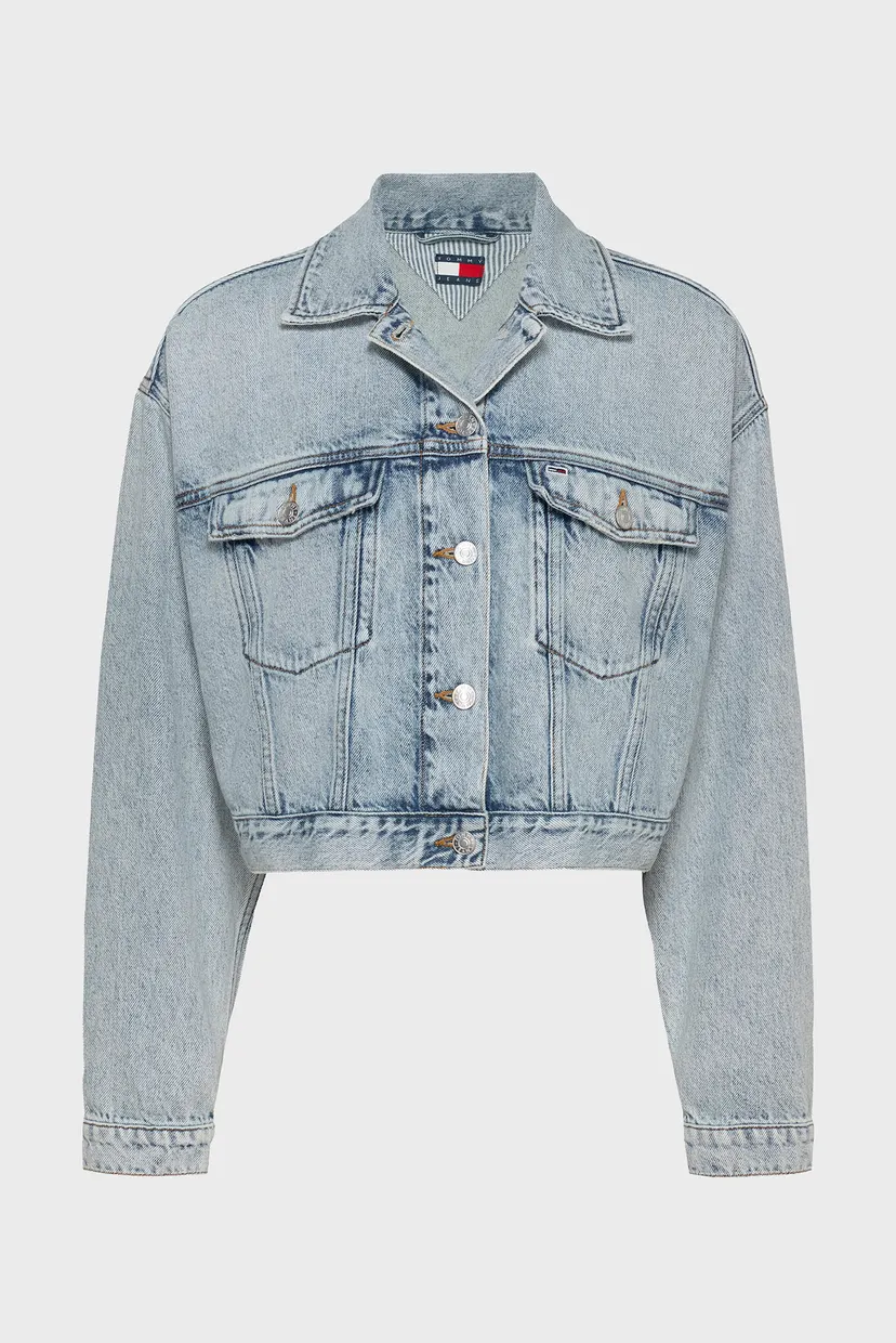 Женская голубая джинсовая куртка CROP TRUCKER 6