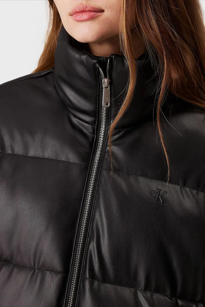 Женская черная куртка FAUX LEATHER 4