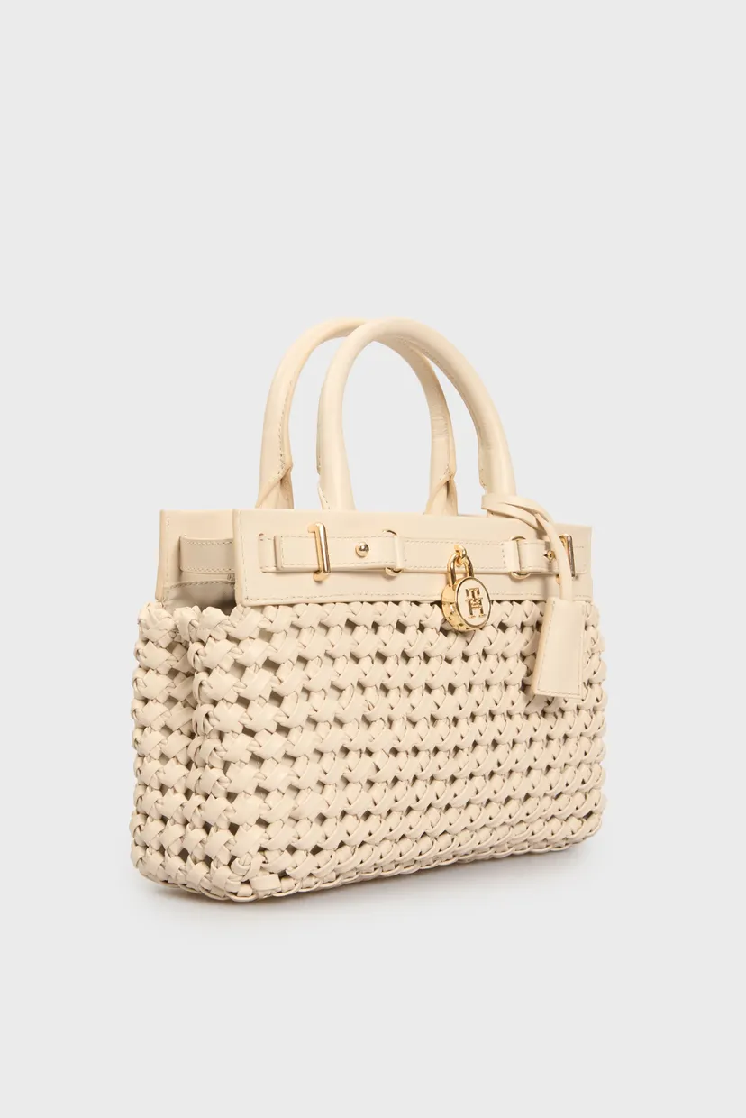 Женская белая кожаная сумка AMERICAN ICON MINI TOTE LE WO 3