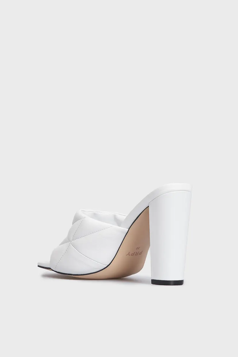 Женские белые кожаные мюли Francie 9