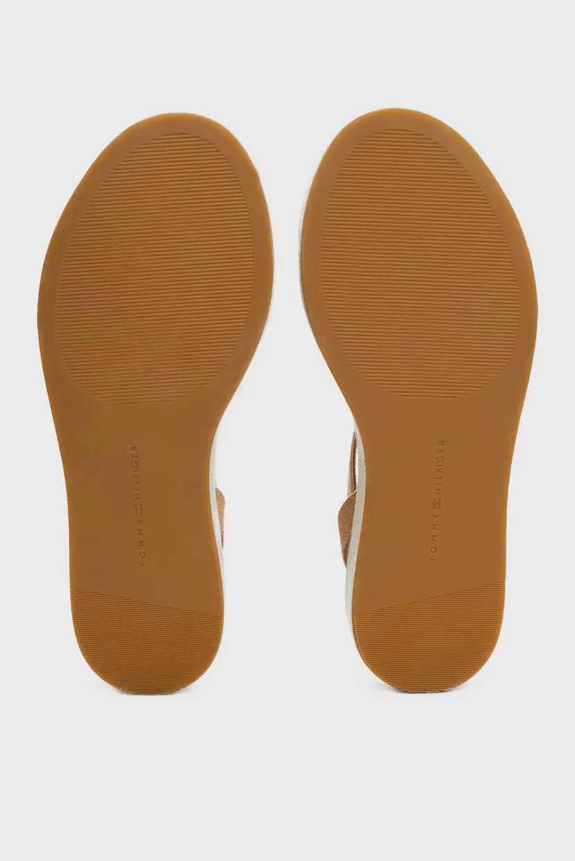Сандалии LINEN WITH GOLD FLATFORM 6