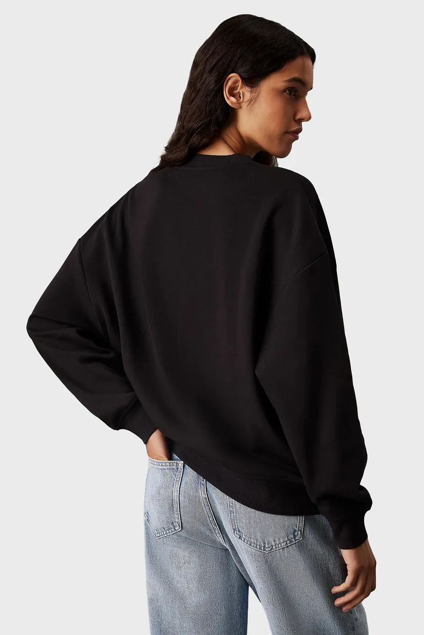 Женский черный свитшот GLOSSY MONOLOGO REGULAR CREWNECK 3