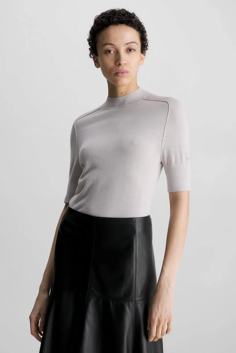 Свитер с короткими рукавами EXTRA FINE WOOL MOCKNECK SWEATER 6