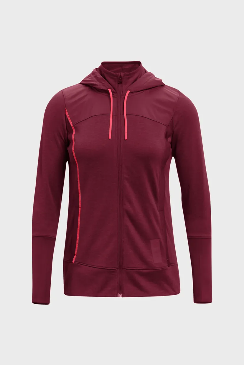 Женское бордовое худи UA Run Anywhere Hybrid Jkt 8