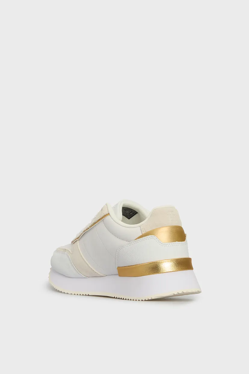 Женские белые кожаные кроссовки LUX MONOGRAM RUNNER 5