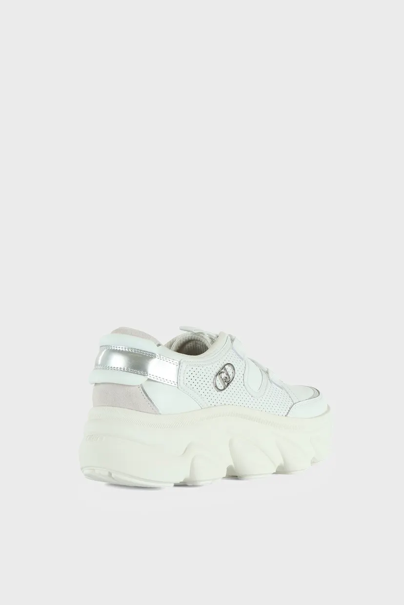 Кроссовки STEFFY 02 - SNEAKER CALF LEATHER PERFORA WHITE 3