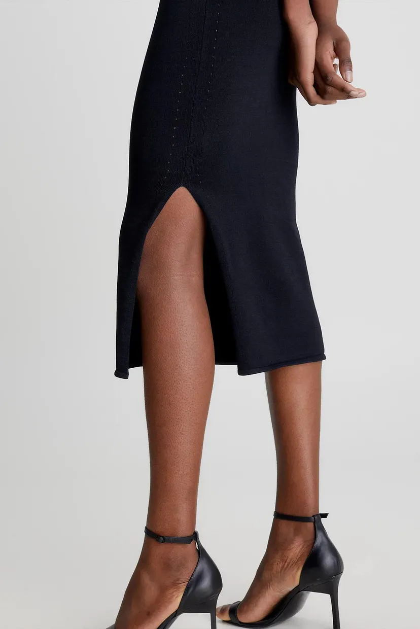 Женское черное платье SENSUAL KNITTED BODYCON 4